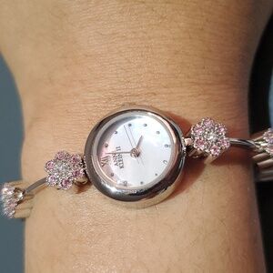 Anne Klein II Austrian Crystal Flower Watch
